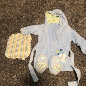 infant robe and slippers